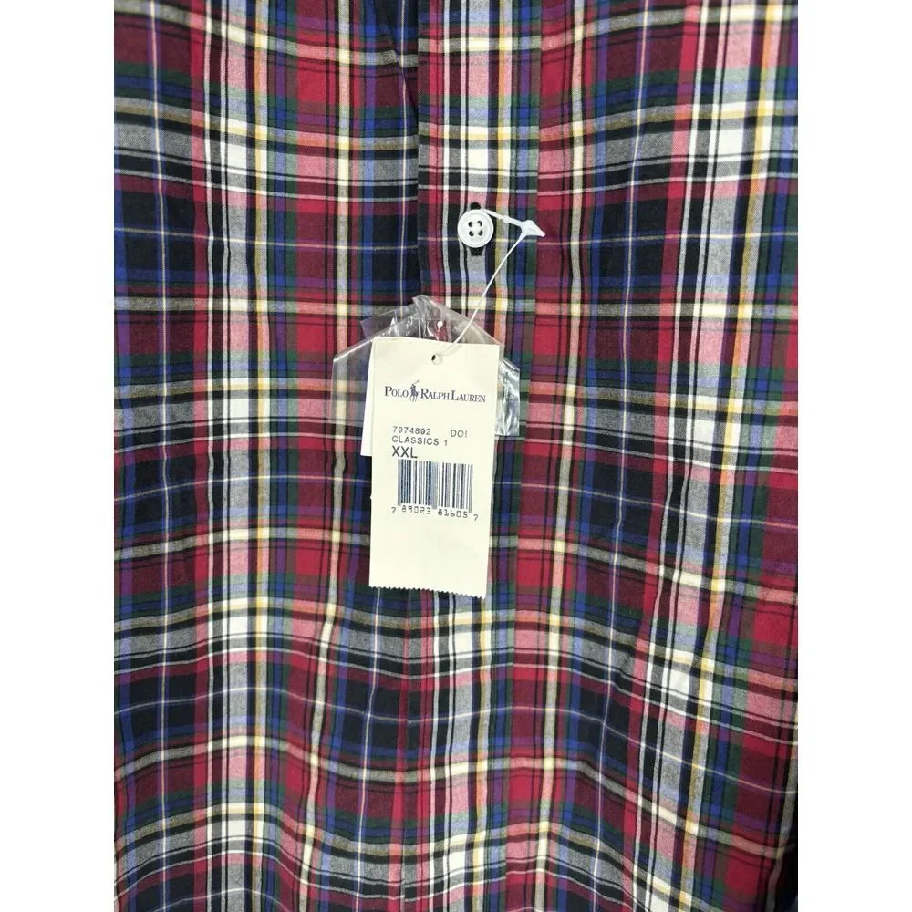 Polo Ralph Lauren Long Sleeve Button Front Shirt Regent Classic‎ Fit Plaid 2XL